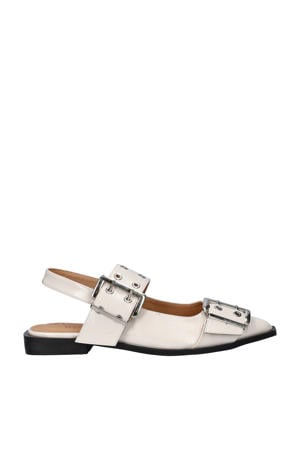 lak slingback loafers ecru