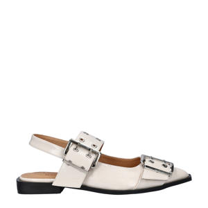 lak slingback loafers ecru