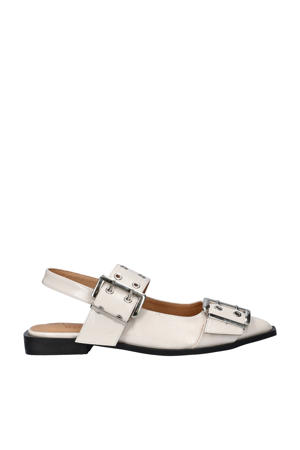 lak slingback loafers ecru