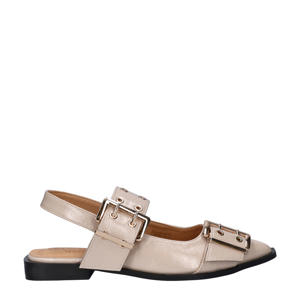 lak slingback loafers taupe