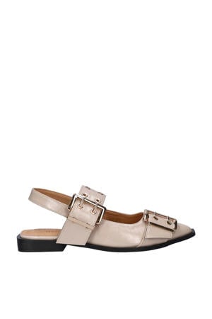 lak slingback loafers taupe
