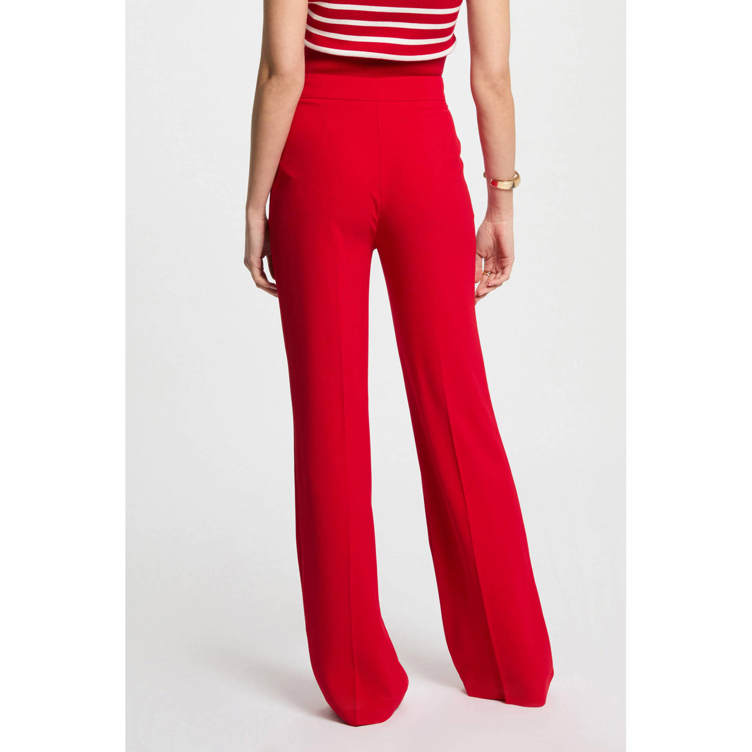 Morgan wide leg regular waist pantalon rood