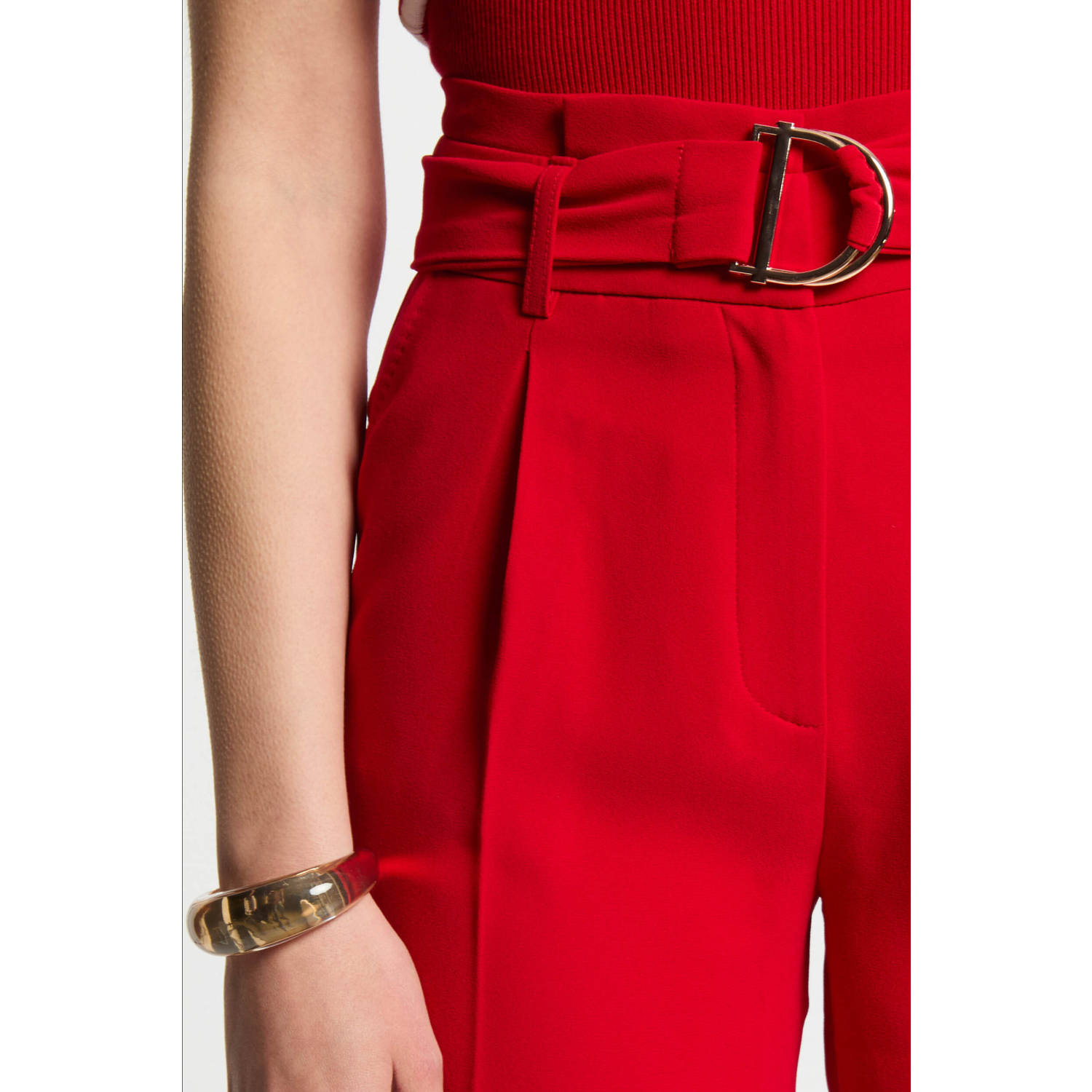 Morgan straight regular waist bermuda short rood