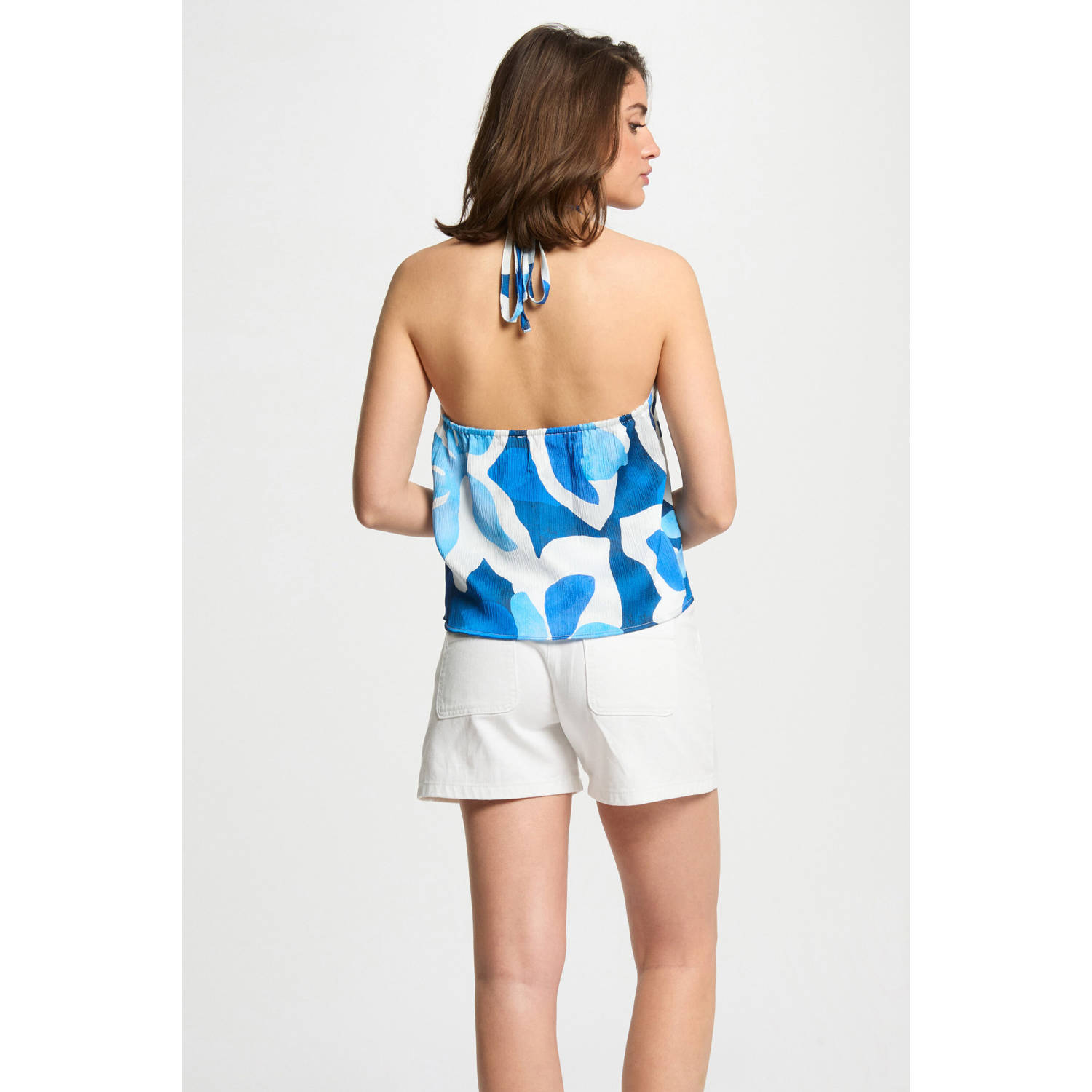 Morgan haltertop blauw