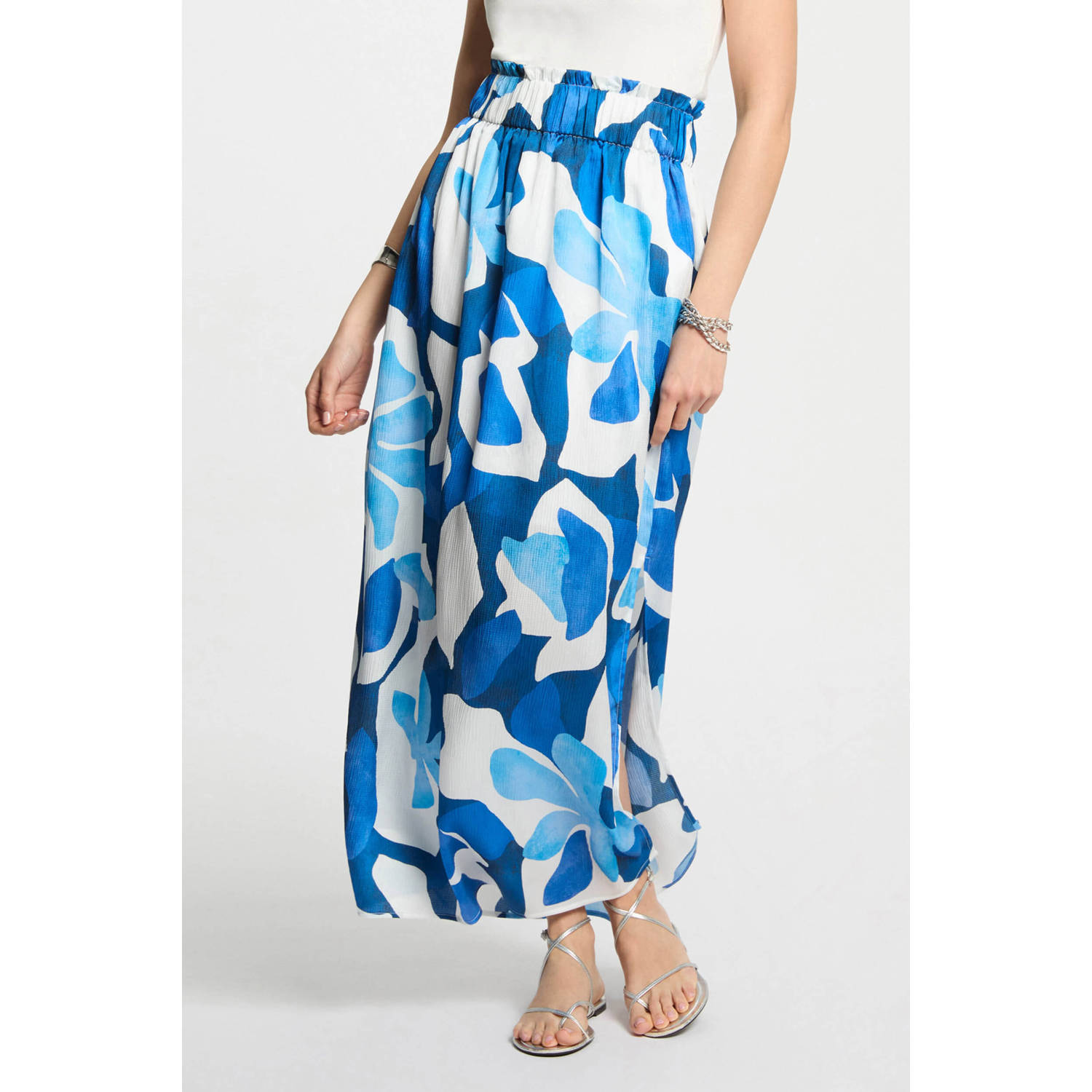 Morgan midi rok blauw