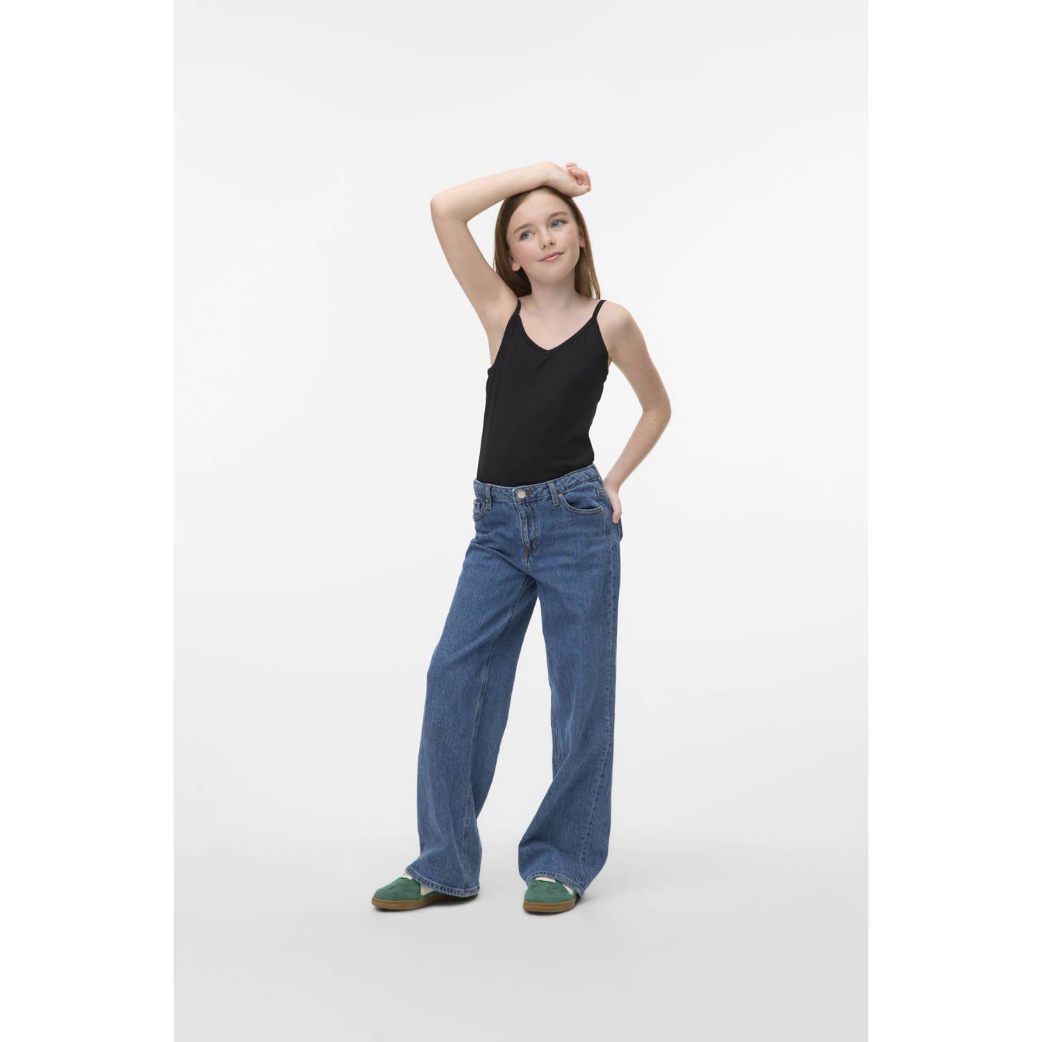 VERO MODA GIRL spaghettitop zwart
