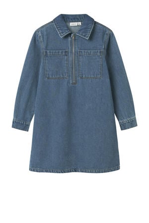 denim A-lijn jurk medium blue denim
