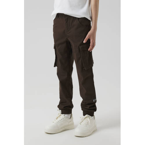 NAME IT KIDS regular cargo broek donkerbruin afbeelding