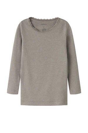 longsleeve rib gebreid grijs