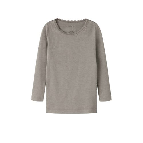 NAME IT MINI longsleeve rib gebreid grijs afbeelding