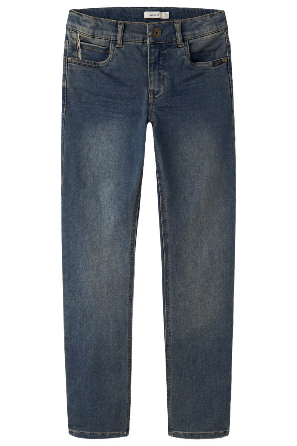Dark blue denim jongens NAME IT KIDS slim fit jeans vintage dark blue van viscose met effen