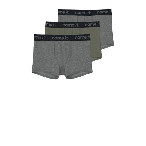 NAME IT KIDS boxershort - set van 3 groen/grijs afbeelding