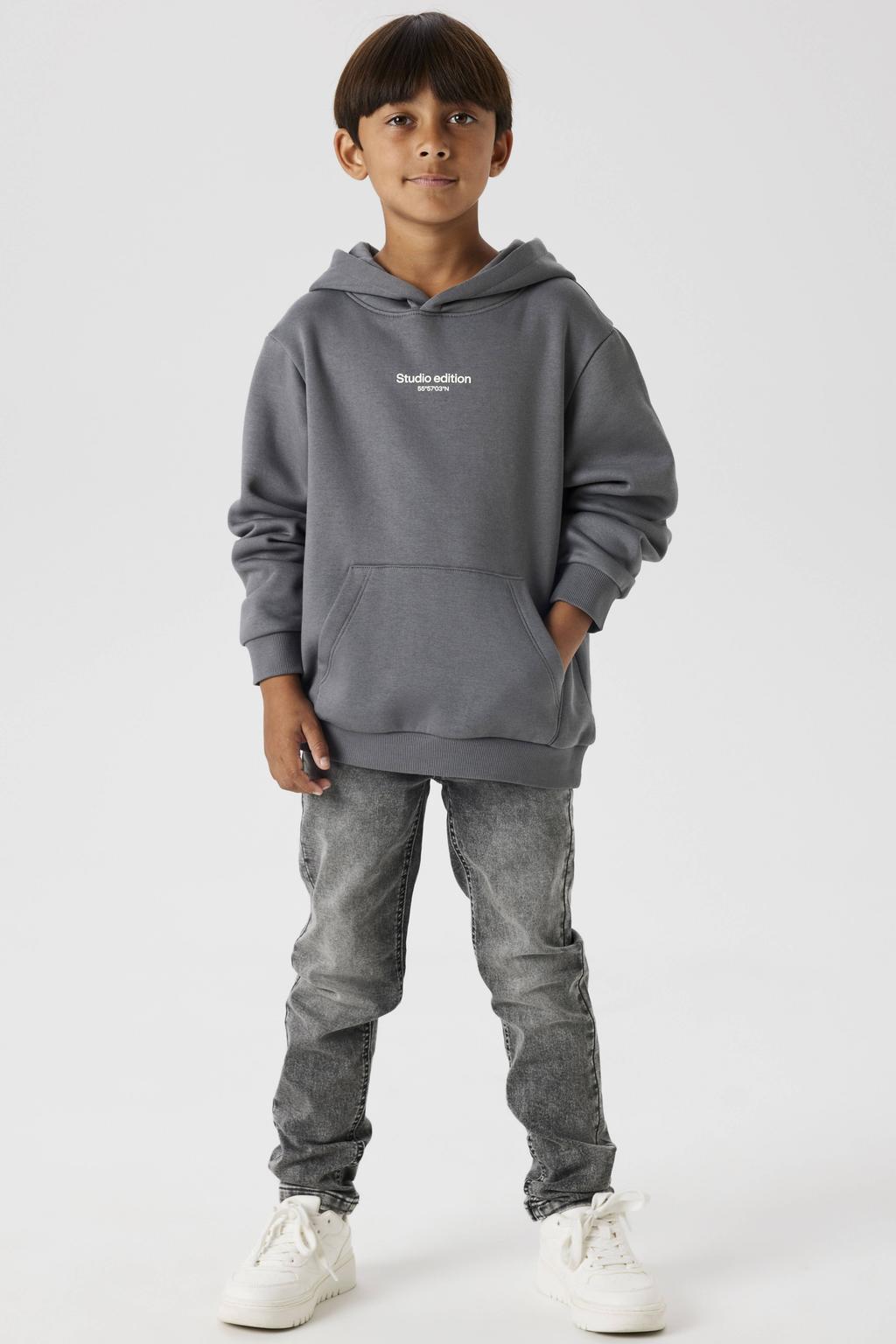 Grey denim jongens NAME IT KIDS slim fit jeans met regular waist en effen
