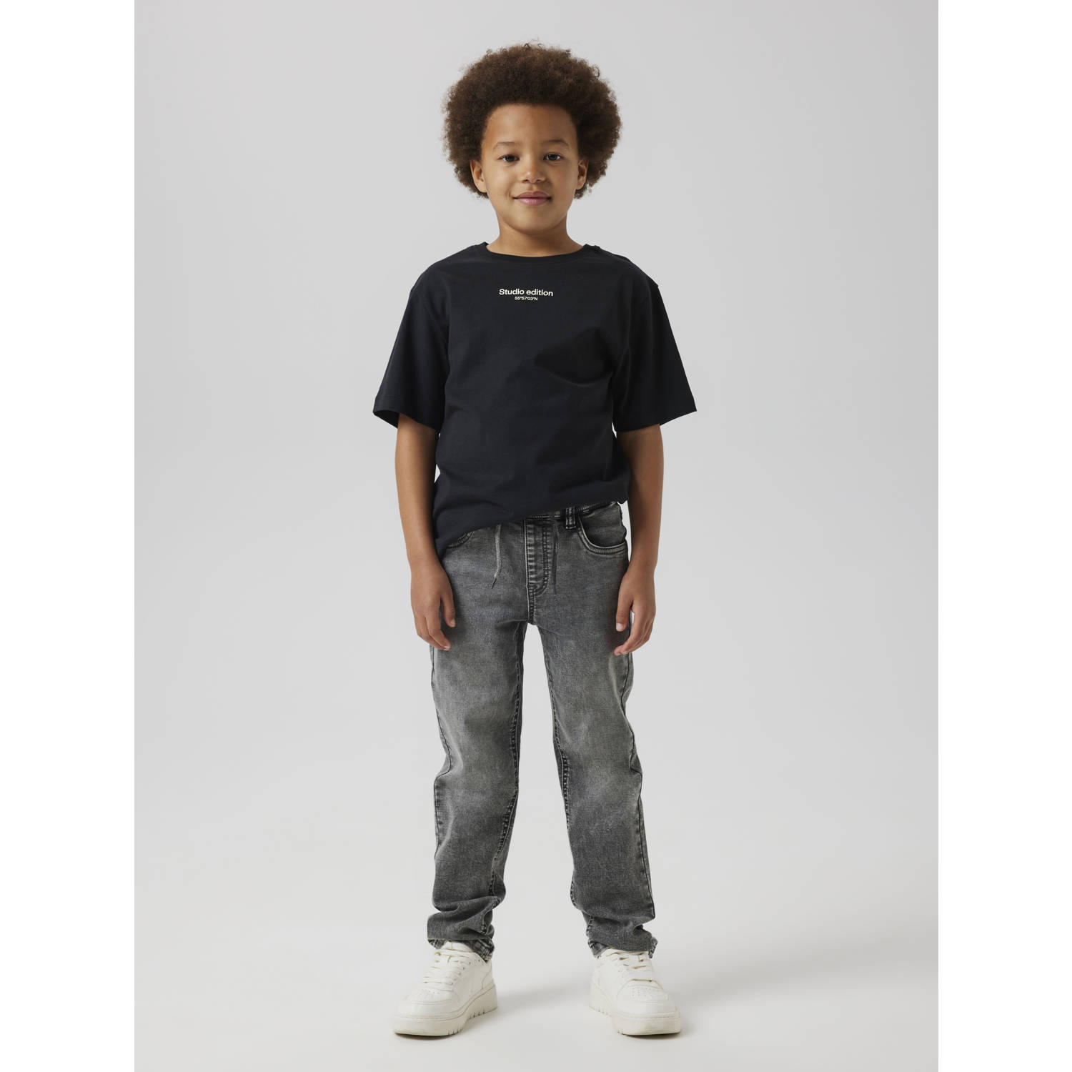 NAME IT KIDS slim fit jeans medium grey denim
