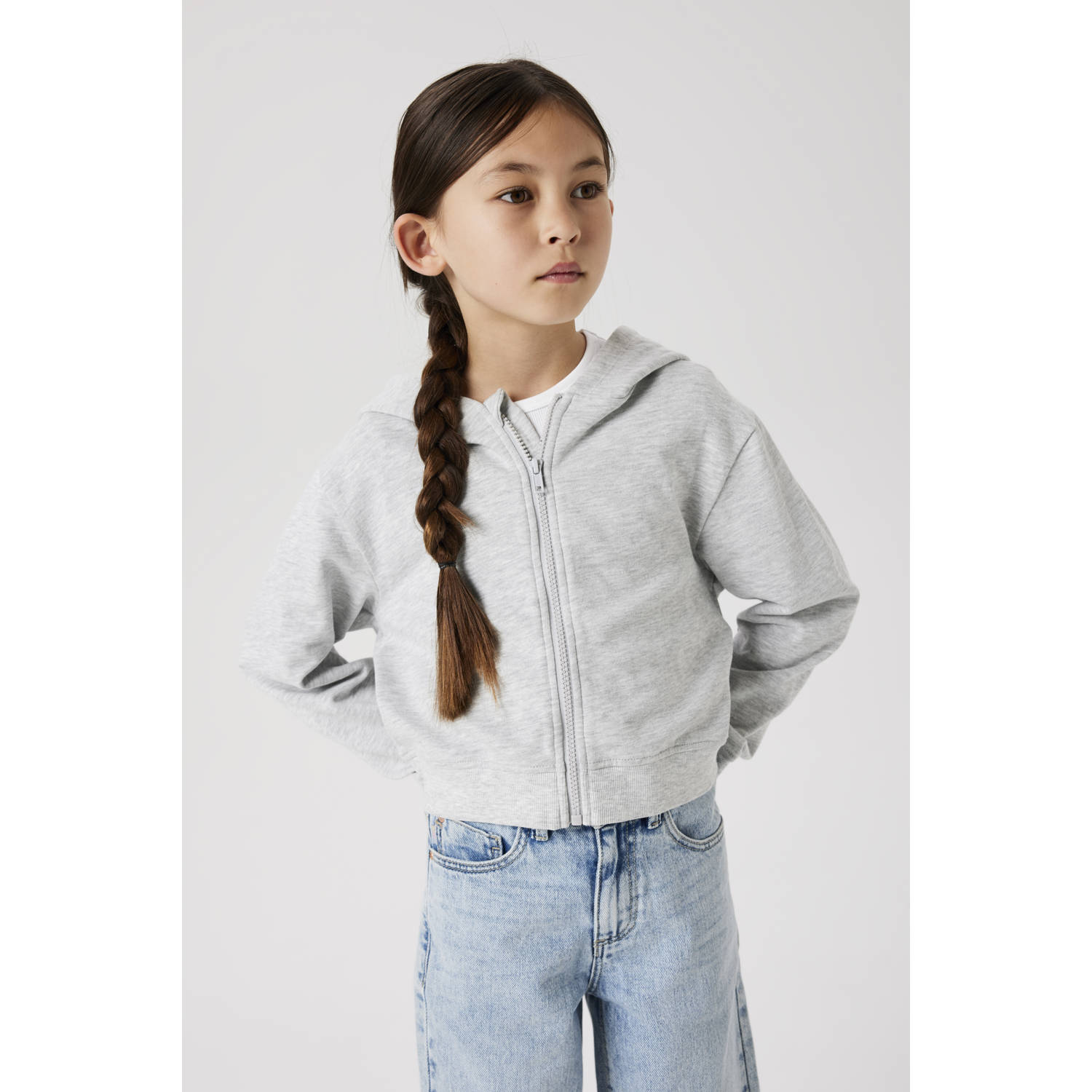 NAME IT KIDS sweatvest grijs melange