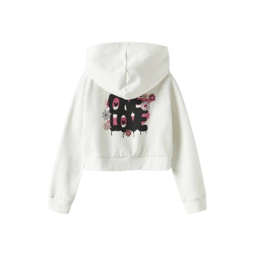 NAME IT KIDS hoodie met backprint wit afbeelding