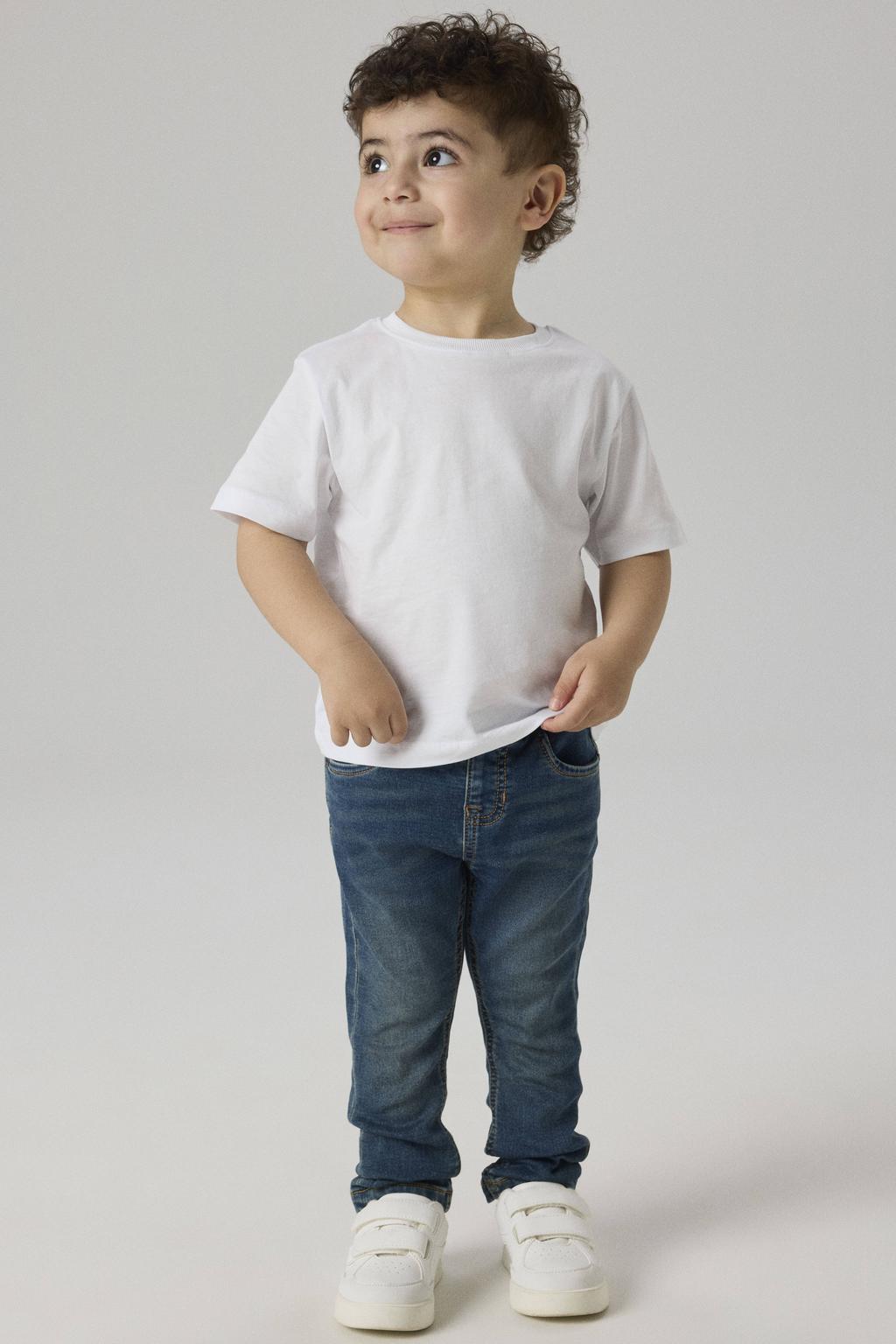 Dark blue denim jongens NAME IT MINI slim fit jeans vintage dark blue van katoen met effen