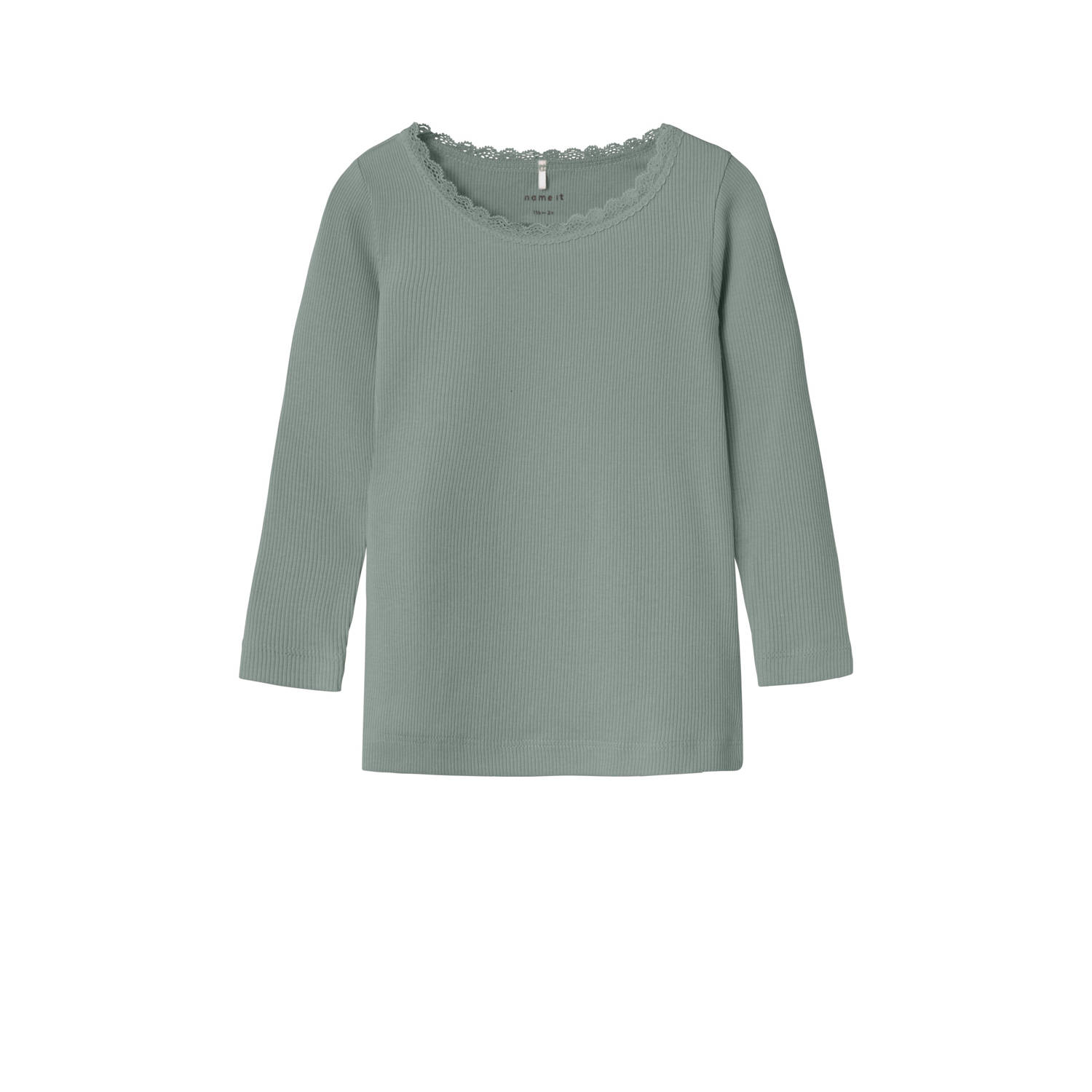 NAME IT MINI longsleeve rib gebreid grijsgroen