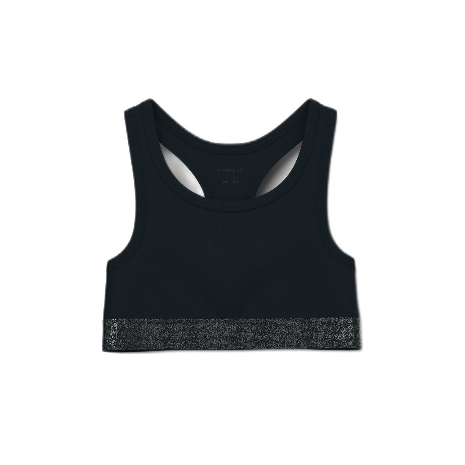 NAME IT KIDS bh top set van 2 zwart grijs melange