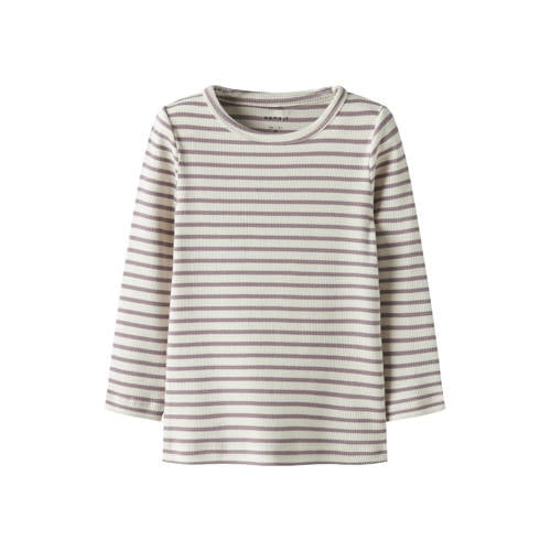 NAME IT MINI longsleeve gebreid paars/ecru afbeelding