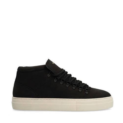 Manfield nubuck sneakers zwart afbeelding