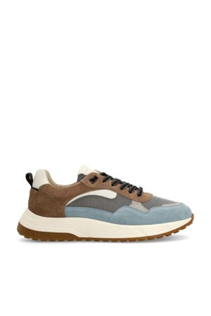 suède sneakers blauw