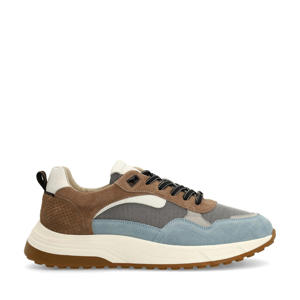 suède sneakers blauw