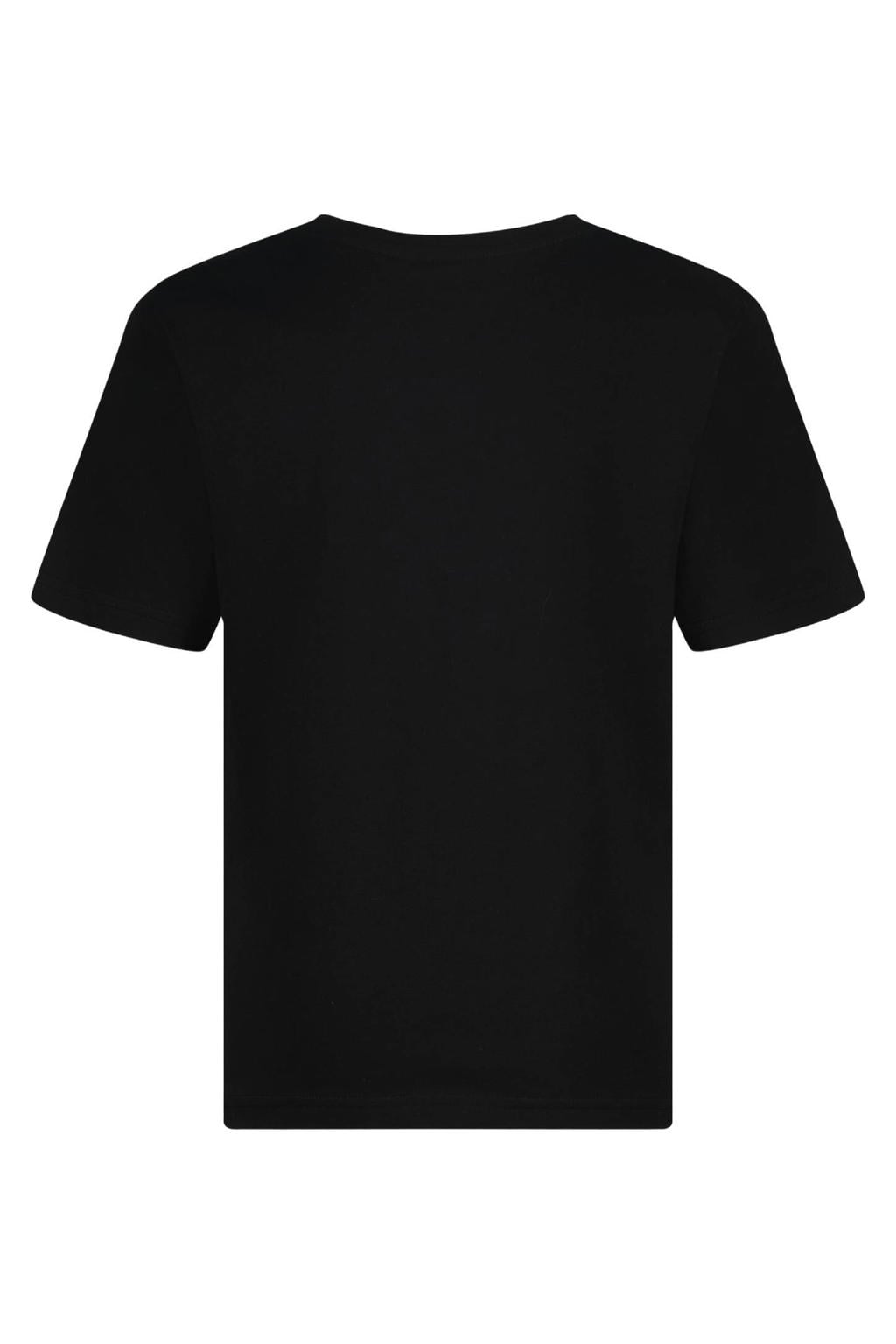 Zwarte jongens Vingino T-shirt van katoen met printopdruk, korte mouwen en ronde hals