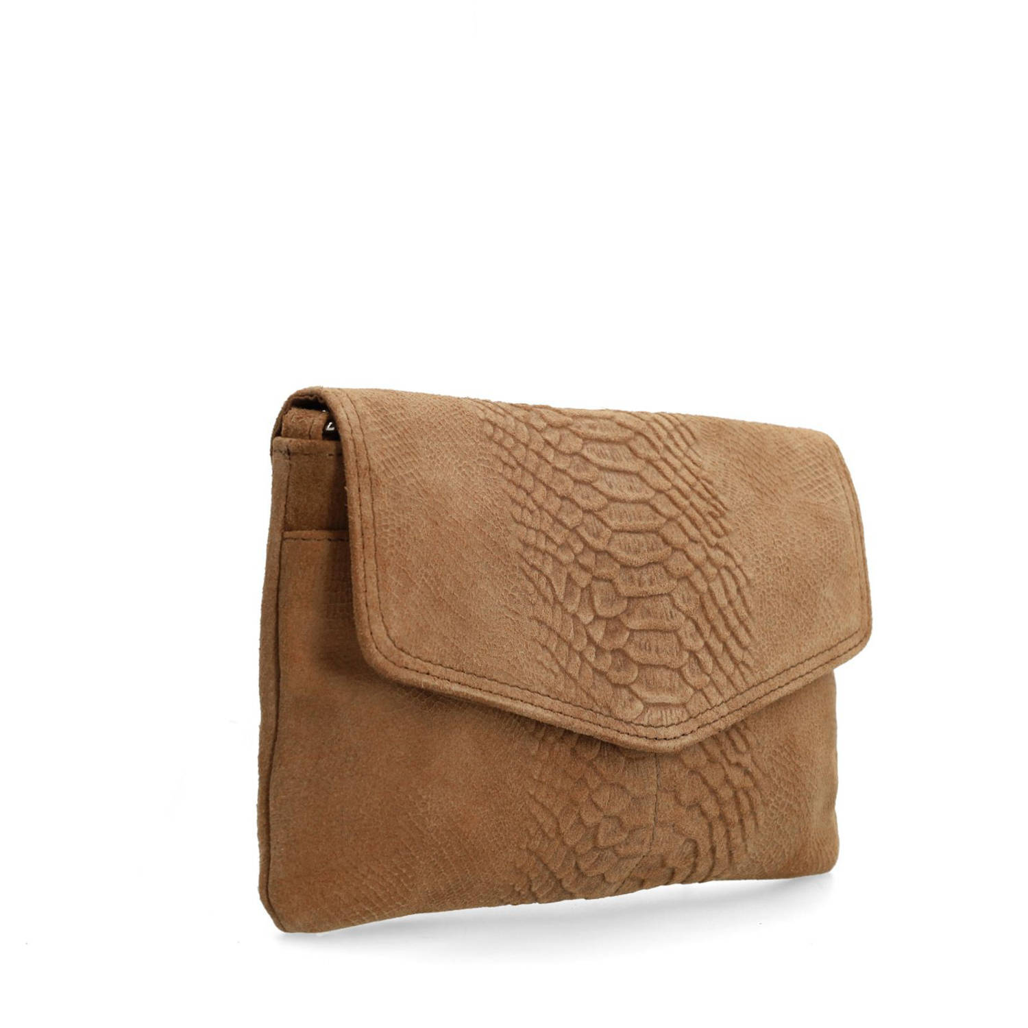 Manfield suede crossbody tas cognac
