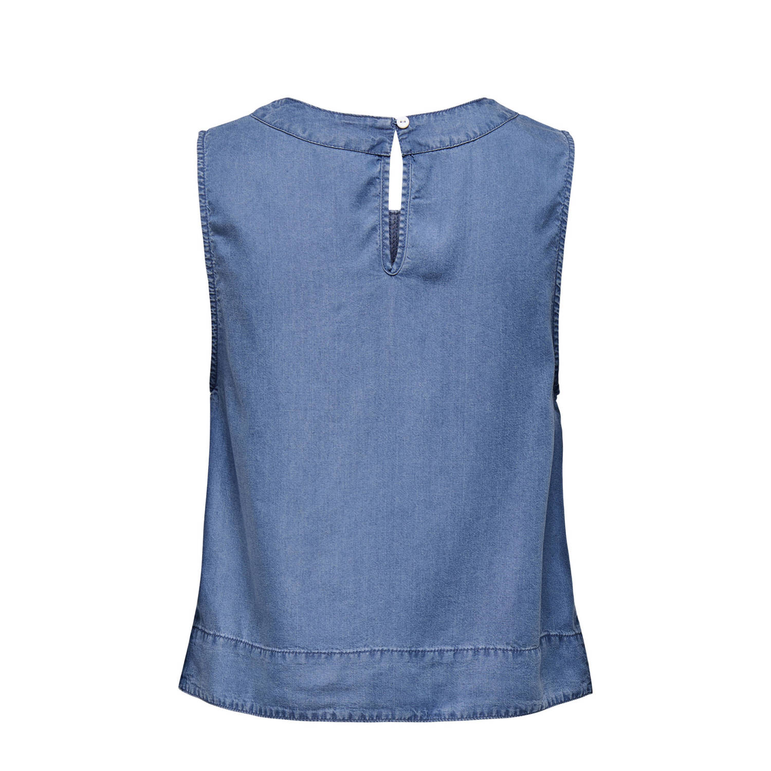 ONLY denim mouwloze top medium blue denim