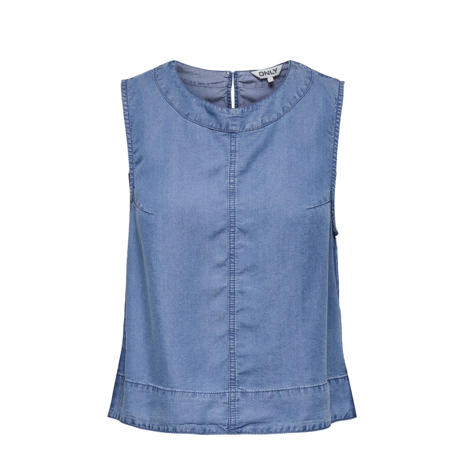 ONLY denim mouwloze top medium blue denim