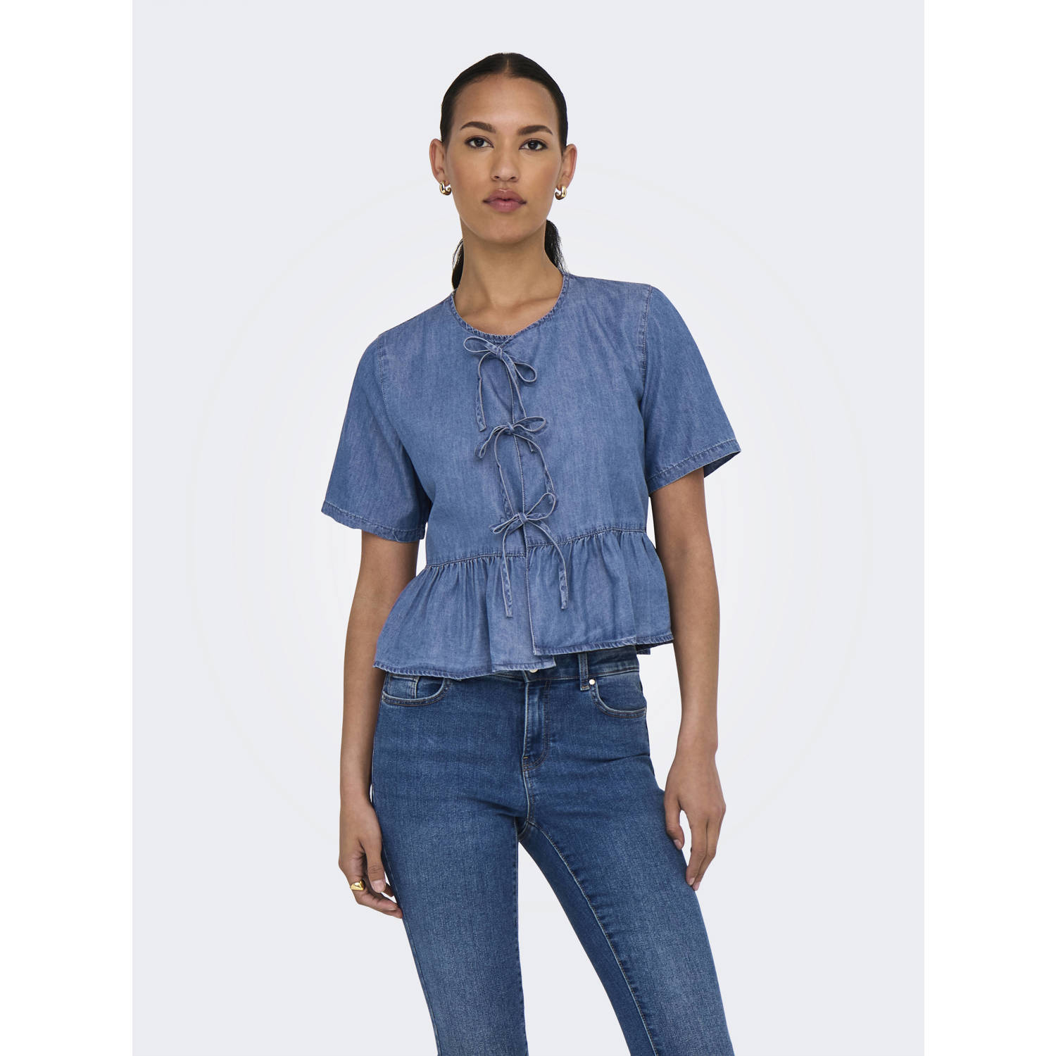 ONLY blouse medium blue denim
