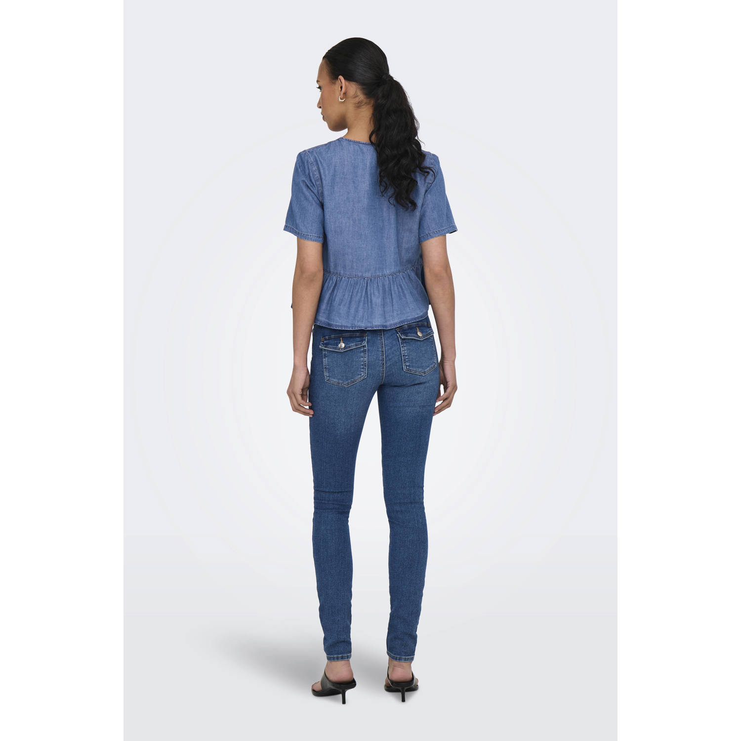 ONLY blouse medium blue denim