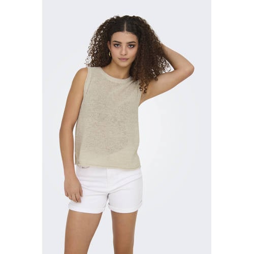 ONLY mouwloze top zand afbeelding