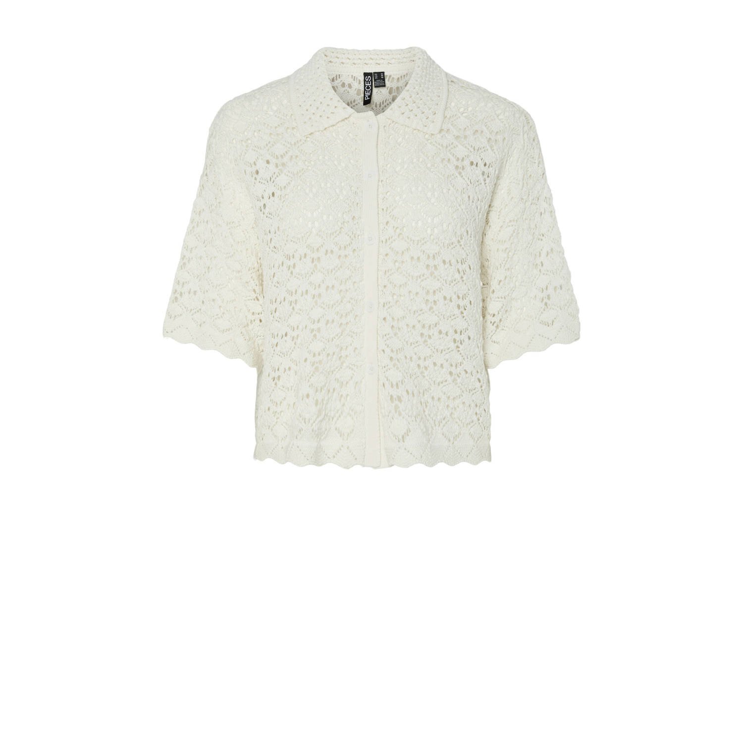 Pieces Relaxed fit gebreid jack van puur katoen model 'FALKA'