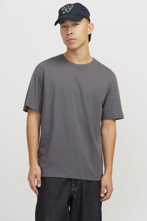 regular fit T-shirt JJEORGANIC grijs
