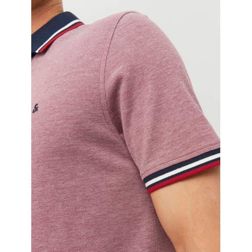 JACK & JONES ESSENTIALS slim fit polo JJEPAULOS oudroze afbeelding