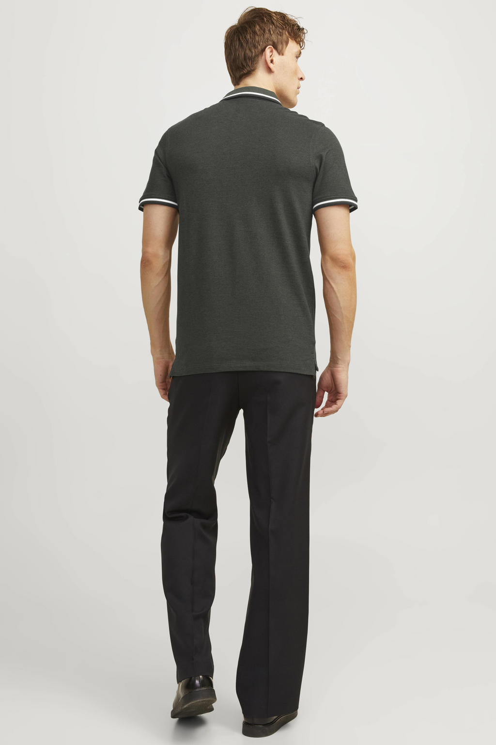 JACK & JONES ESSENTIALS slim fit polo JJEPAULOS forest night
