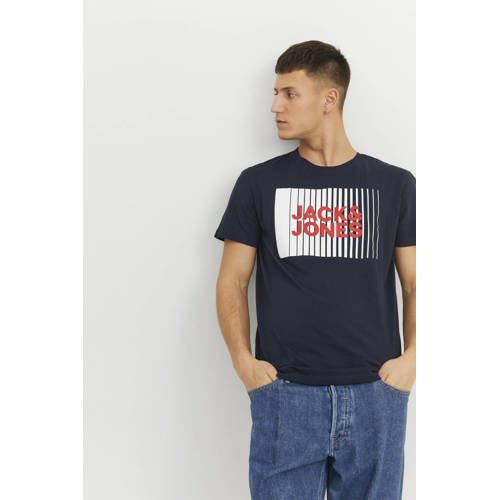 JACK & JONES ESSENTIALS regular fit T-shirt JJECORP blauw afbeelding