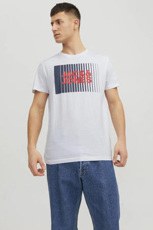 regular fit T-shirt JJECORP wit