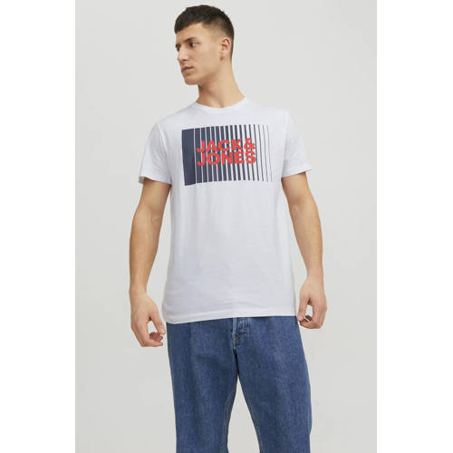 JACK & JONES ESSENTIALS regular fit T-shirt JJECORP wit afbeelding