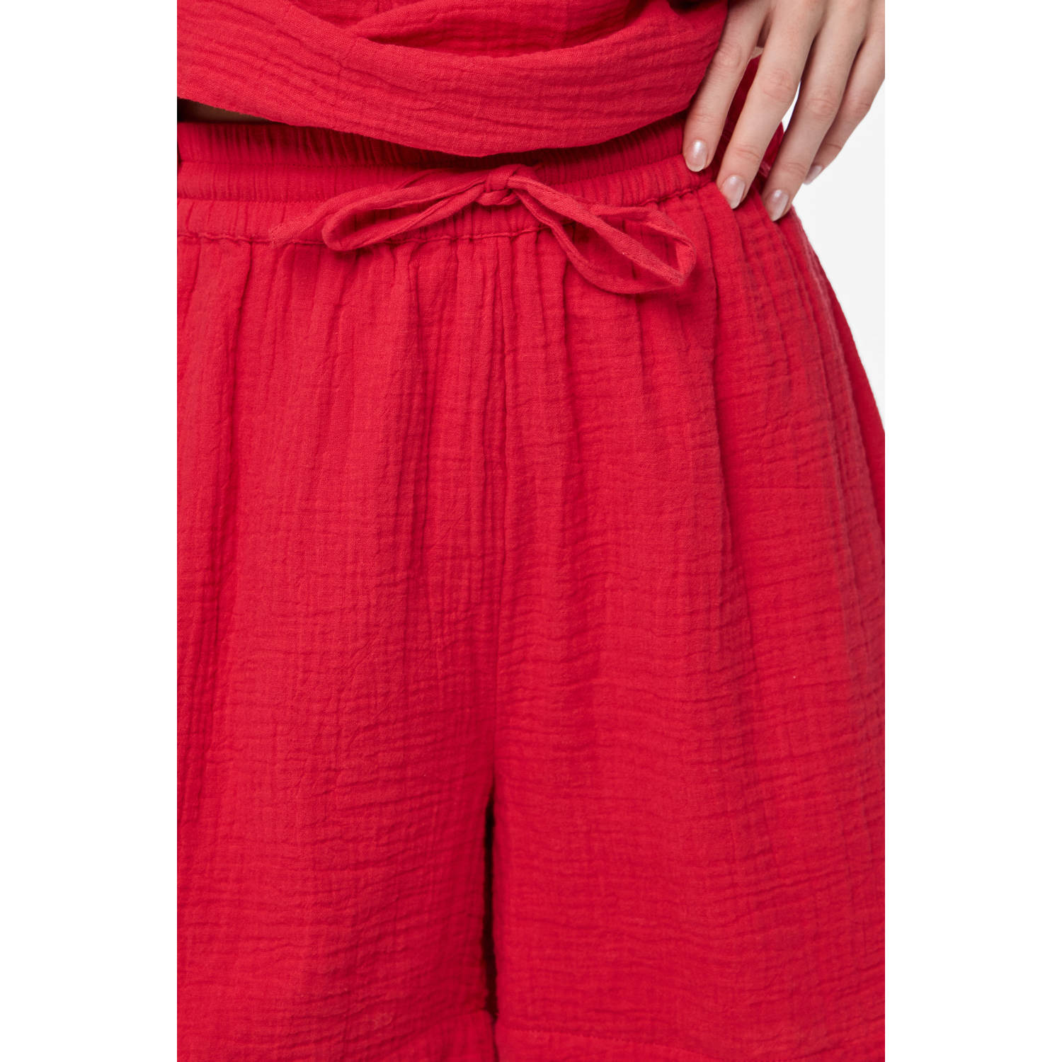 PIECES straight high waist casual short donkerviolet