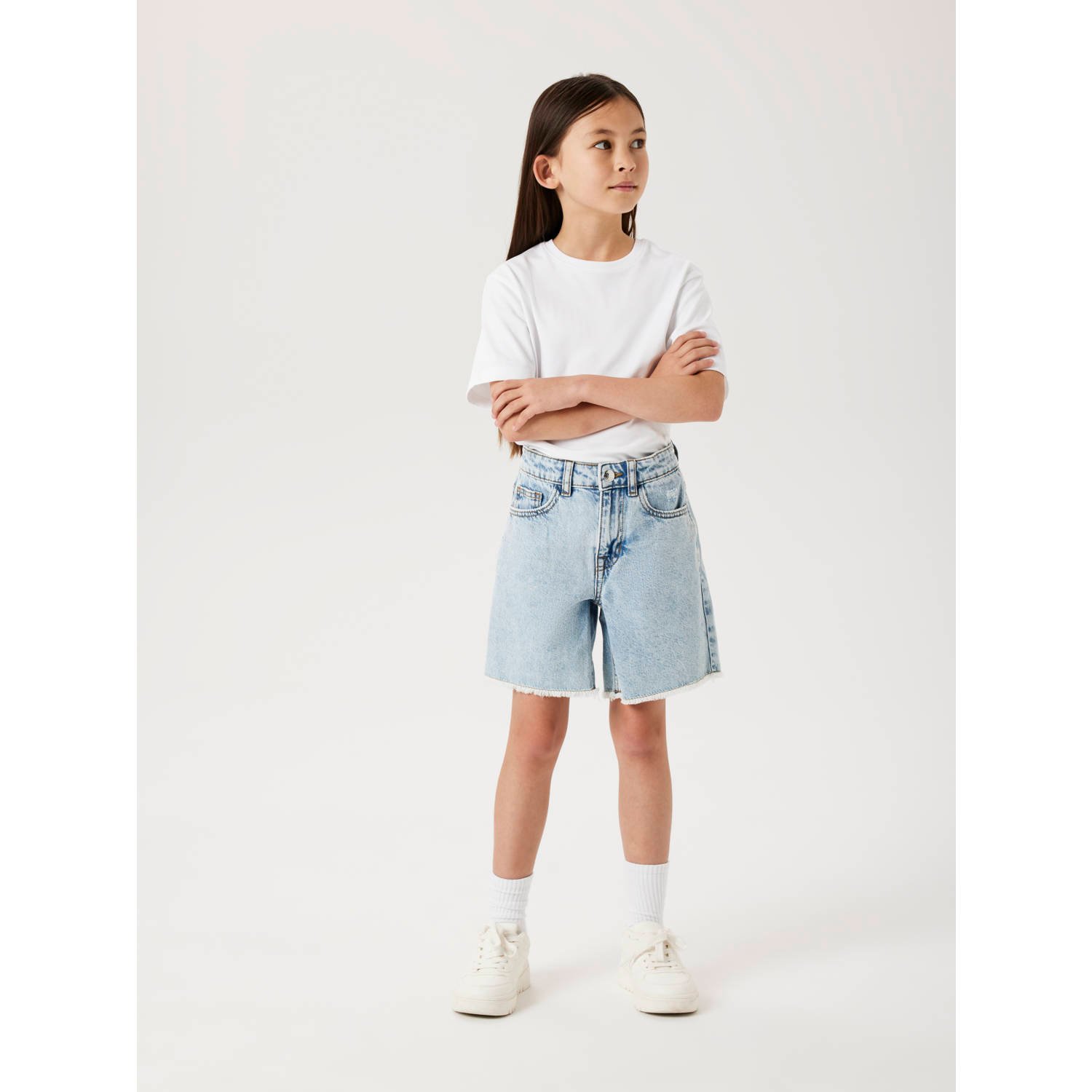 NAME IT KIDS denim wide leg short light blue denim