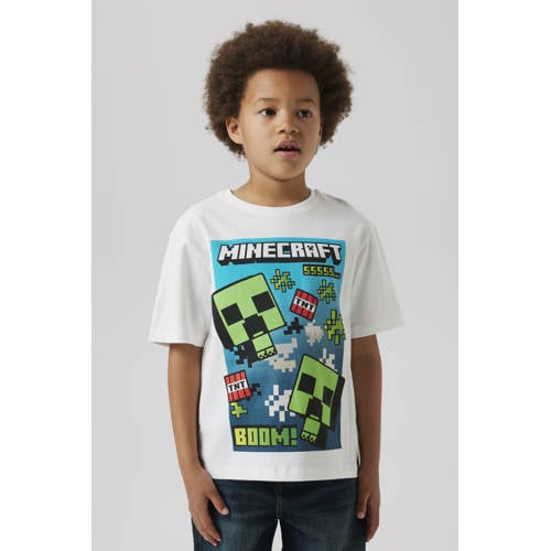 NAME IT KIDS Minecraft T-shirt wit afbeelding