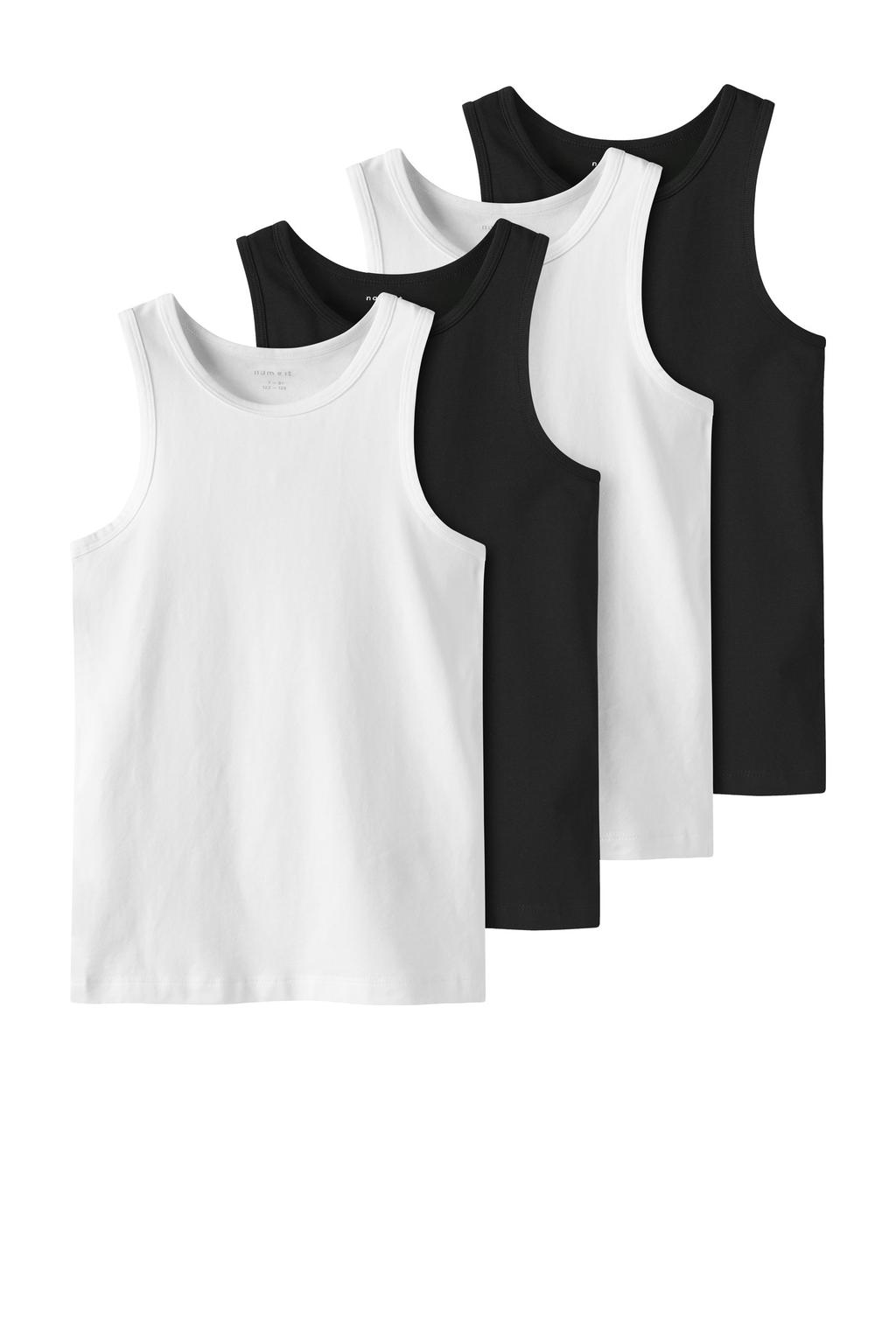 NAME IT KIDS hemd - zwart/wit (set van 4)