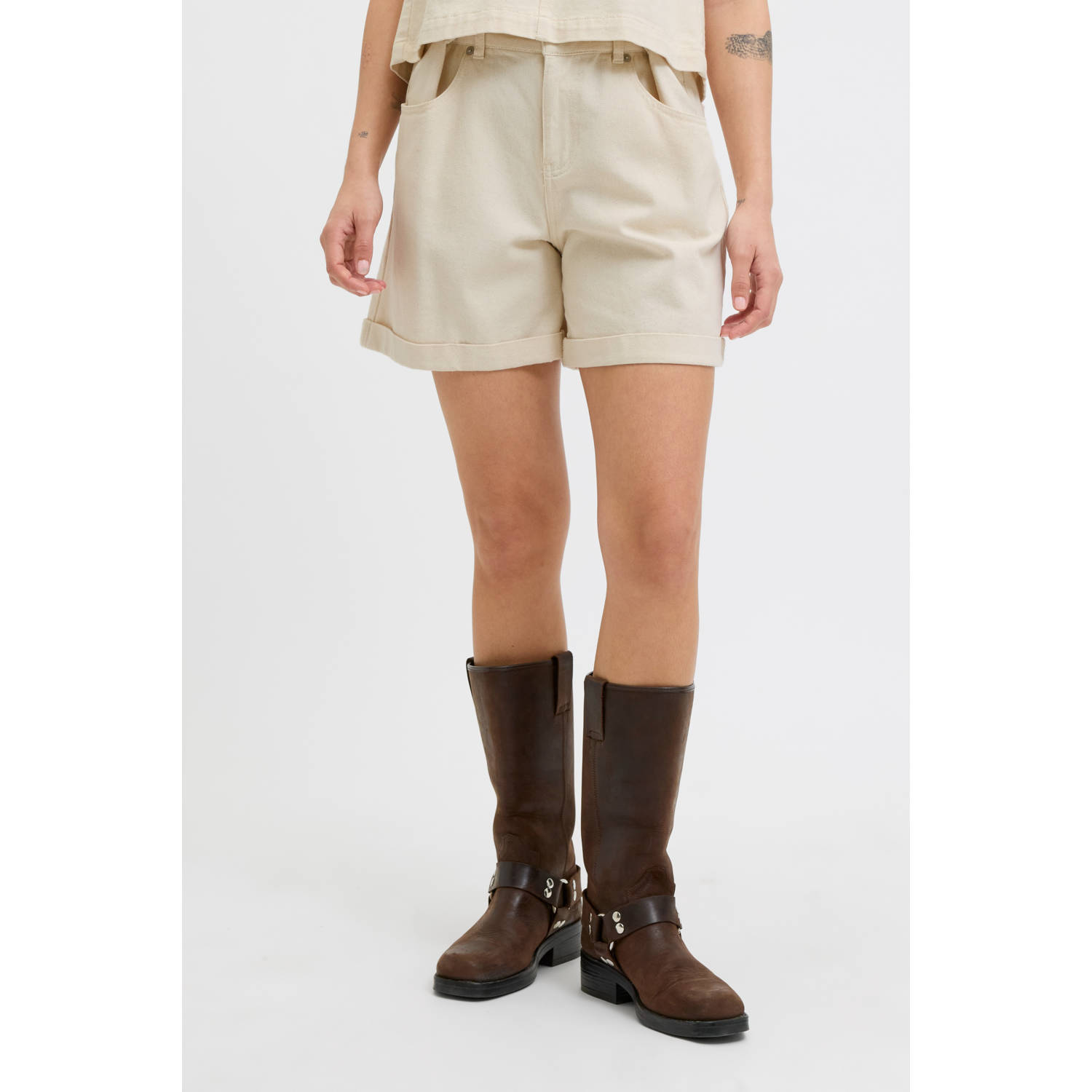 JJXX wide leg high waist denim short wit