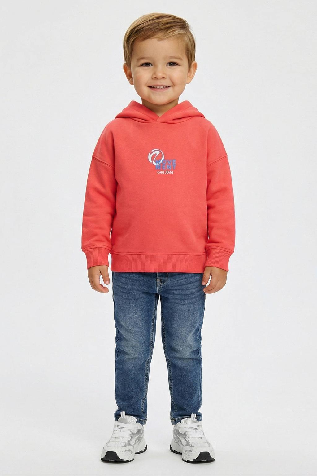 Little Cars hoodie met backprint rood