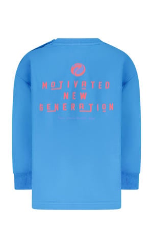 longsleeve met backprint blauw