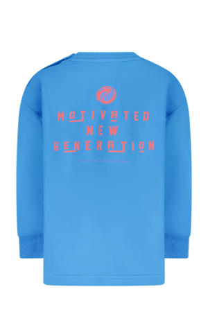 longsleeve met backprint blauw