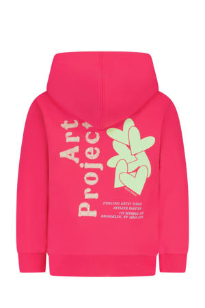 hoodie met backprint fuchsia